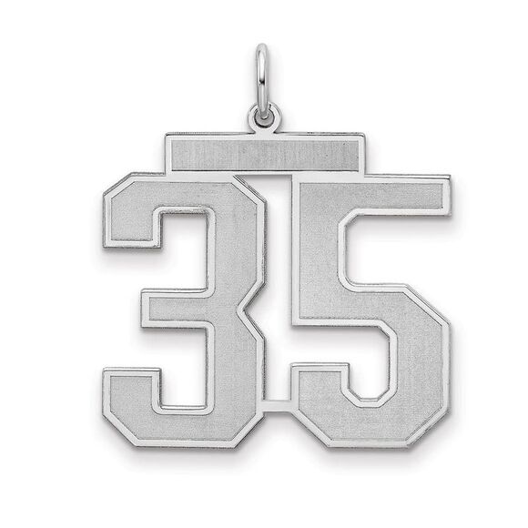 Sterling Silver Jersey Collection Large Number 35 Pendant